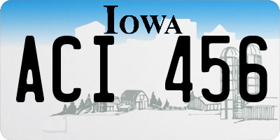 IA license plate ACI456