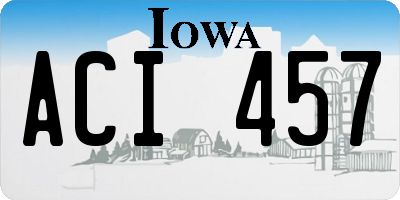 IA license plate ACI457