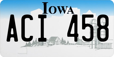 IA license plate ACI458