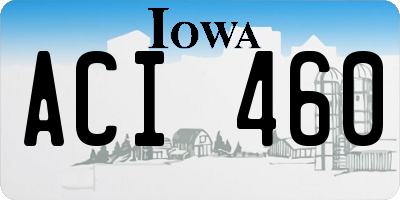 IA license plate ACI460