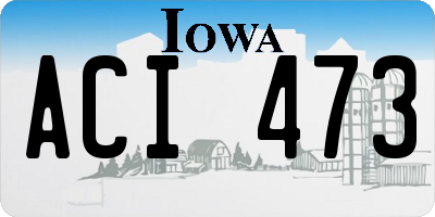 IA license plate ACI473