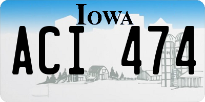 IA license plate ACI474