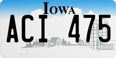 IA license plate ACI475