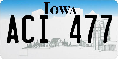 IA license plate ACI477