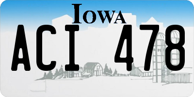 IA license plate ACI478