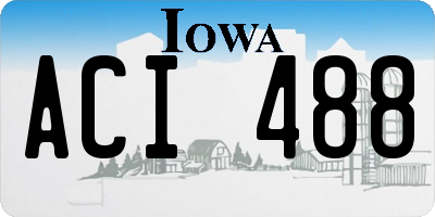 IA license plate ACI488