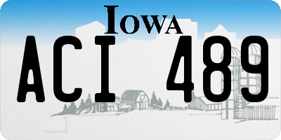 IA license plate ACI489