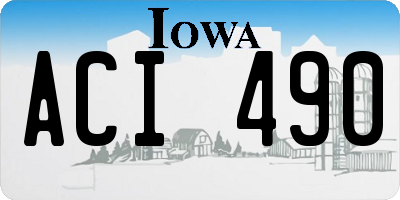 IA license plate ACI490
