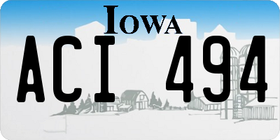 IA license plate ACI494