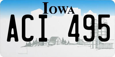 IA license plate ACI495