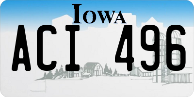 IA license plate ACI496