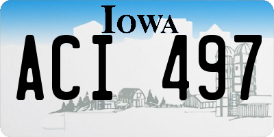 IA license plate ACI497
