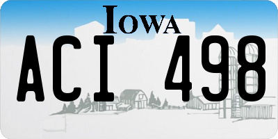 IA license plate ACI498