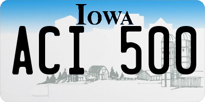 IA license plate ACI500
