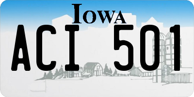 IA license plate ACI501