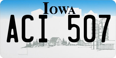 IA license plate ACI507