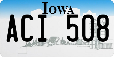 IA license plate ACI508