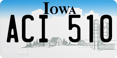 IA license plate ACI510