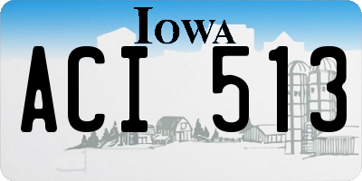 IA license plate ACI513
