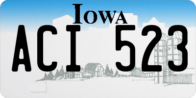 IA license plate ACI523