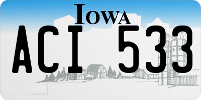 IA license plate ACI533