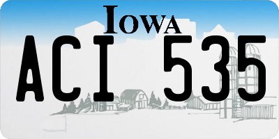 IA license plate ACI535