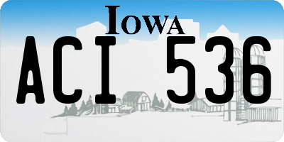 IA license plate ACI536