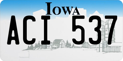 IA license plate ACI537