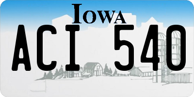 IA license plate ACI540