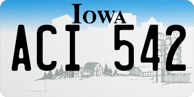 IA license plate ACI542