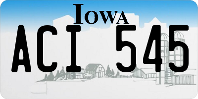 IA license plate ACI545