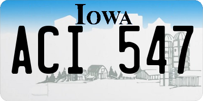 IA license plate ACI547