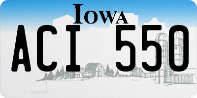 IA license plate ACI550