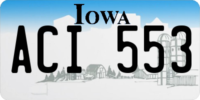 IA license plate ACI553