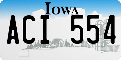 IA license plate ACI554