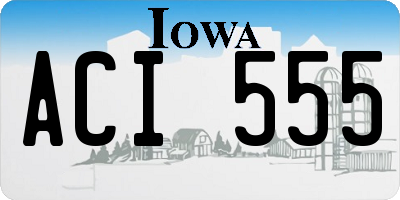 IA license plate ACI555