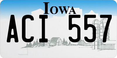 IA license plate ACI557