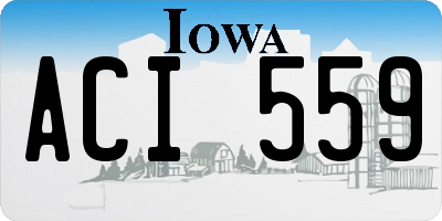 IA license plate ACI559