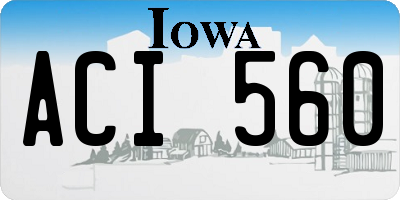 IA license plate ACI560