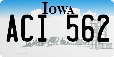 IA license plate ACI562