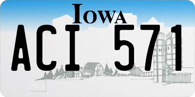 IA license plate ACI571