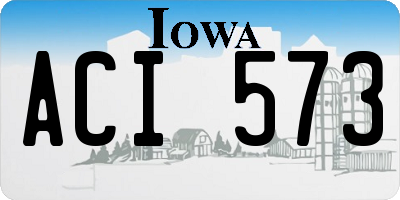IA license plate ACI573