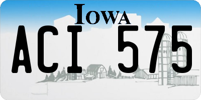 IA license plate ACI575