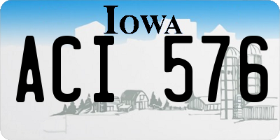 IA license plate ACI576