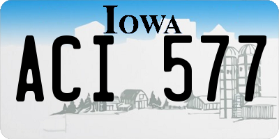 IA license plate ACI577