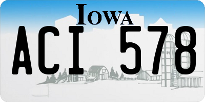 IA license plate ACI578