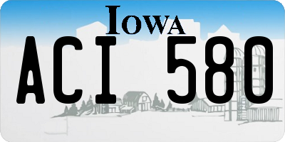 IA license plate ACI580