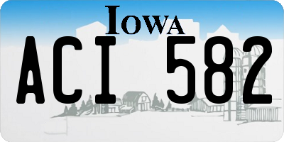 IA license plate ACI582