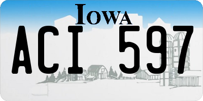 IA license plate ACI597