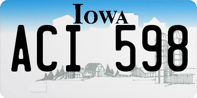 IA license plate ACI598